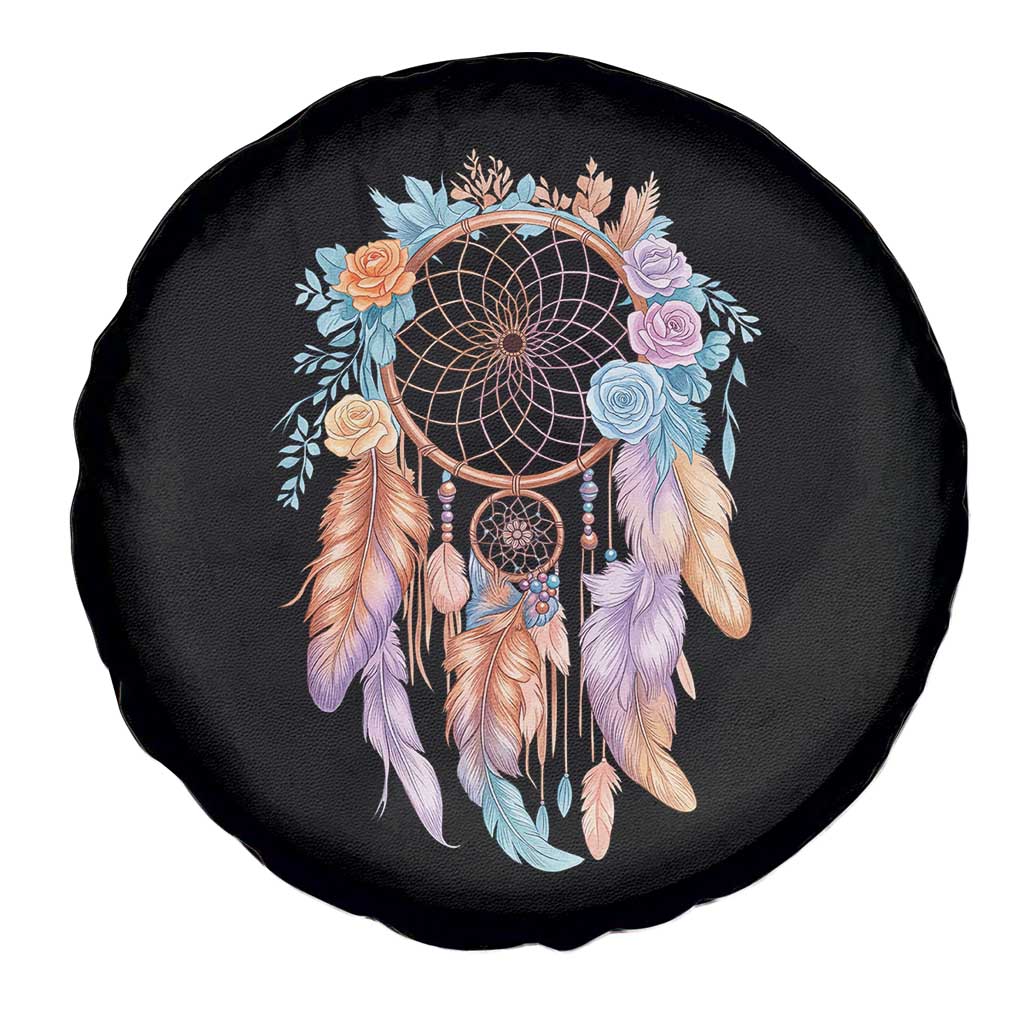 Dream Catcher Colorful Boho Floral Feather Graphic Spare Tire Cover