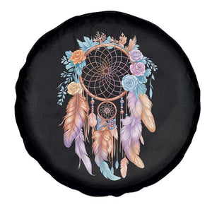Dream Catcher Colorful Boho Floral Feather Graphic Spare Tire Cover