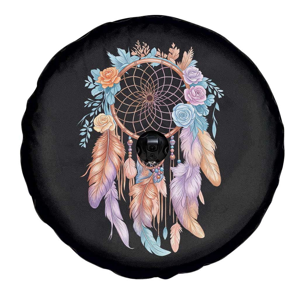 Dream Catcher Colorful Boho Floral Feather Graphic Spare Tire Cover
