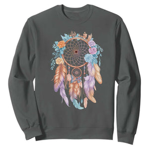 Dream Catcher Colorful Boho Floral Feather Graphic Sweatshirt