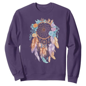 Dream Catcher Colorful Boho Floral Feather Graphic Sweatshirt