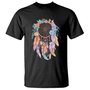 Dream Catcher Colorful Boho Floral Feather Graphic T Shirt