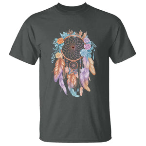 Dream Catcher Colorful Boho Floral Feather Graphic T Shirt