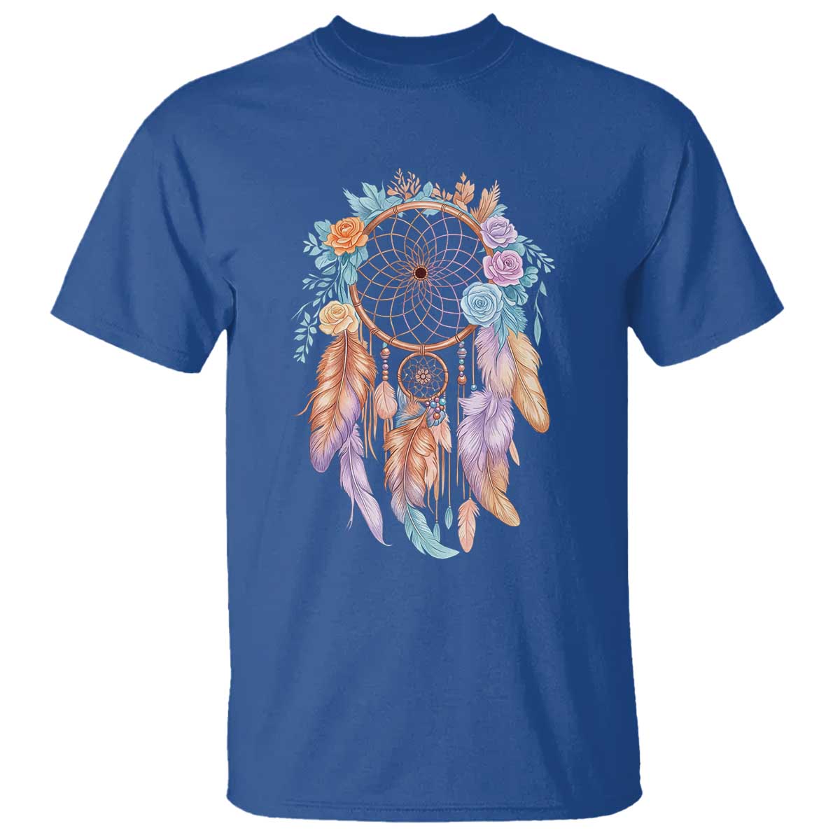 Dream Catcher Colorful Boho Floral Feather Graphic T Shirt