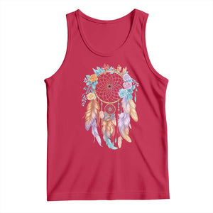 Dream Catcher Colorful Boho Floral Feather Graphic Tank Top