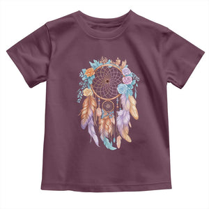 Dream Catcher Colorful Boho Floral Feather Graphic Toddler T Shirt