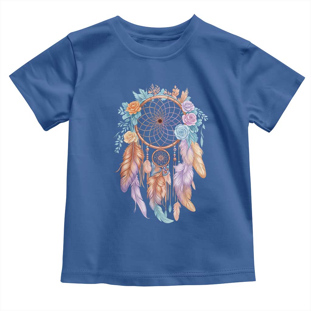 Dream Catcher Colorful Boho Floral Feather Graphic Toddler T Shirt