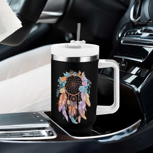 Dream Catcher Colorful Boho Floral Feather Graphic Tumbler With Handle