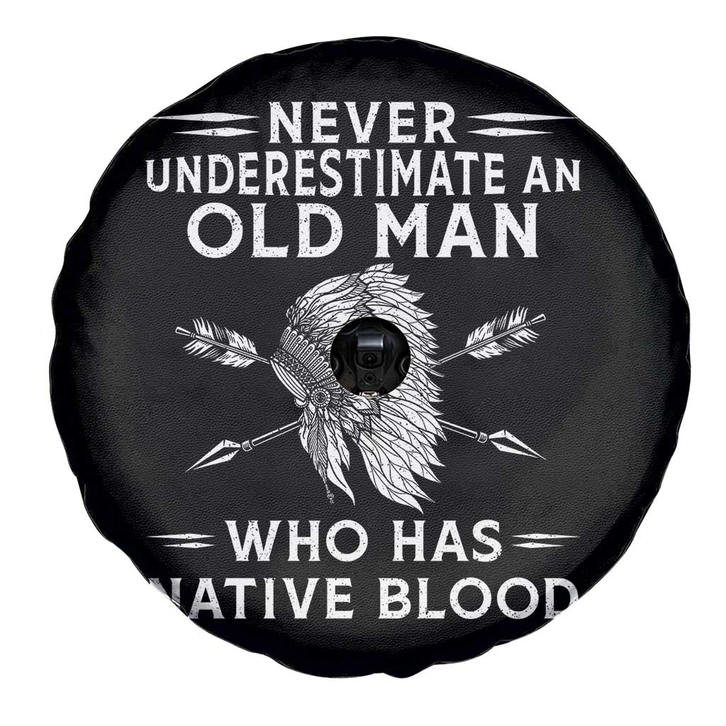 Native American Warrior Spare Tire Cover Never Underestimate An Old Man Who Has Native Blood