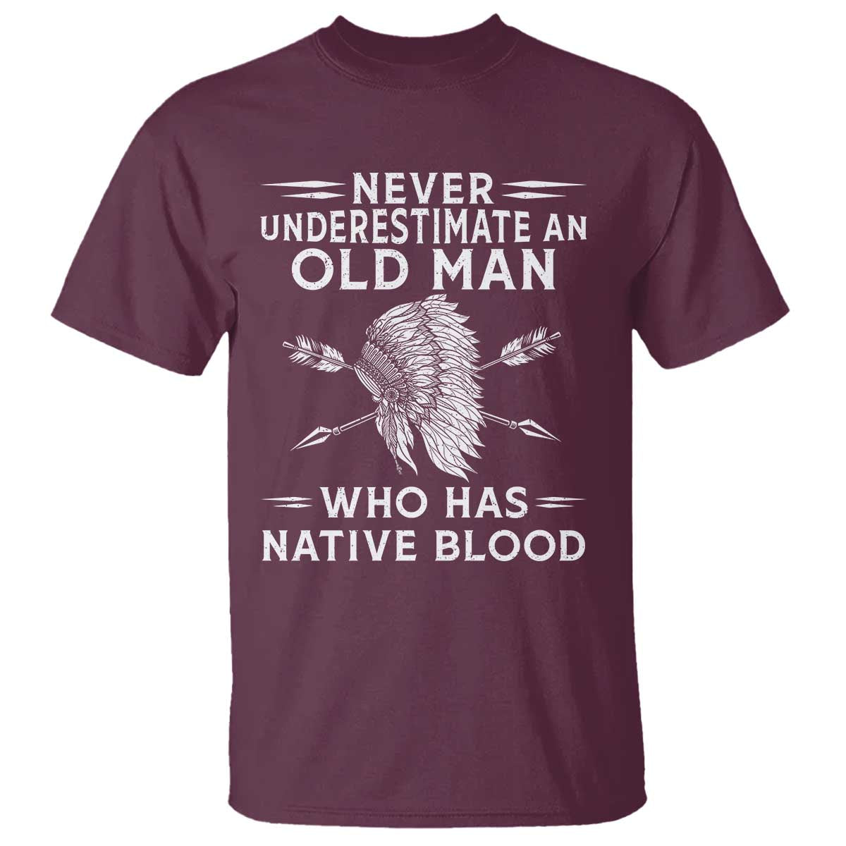Native American Warrior T Shirt Never Underestimate An Old Man Who Has Native Blood