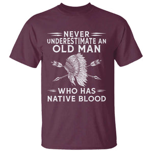 Native American Warrior T Shirt Never Underestimate An Old Man Who Has Native Blood