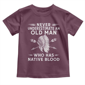 Native American Warrior Toddler T Shirt Never Underestimate An Old Man Who Has Native Blood