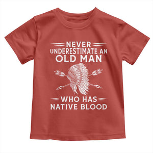 Native American Warrior Toddler T Shirt Never Underestimate An Old Man Who Has Native Blood