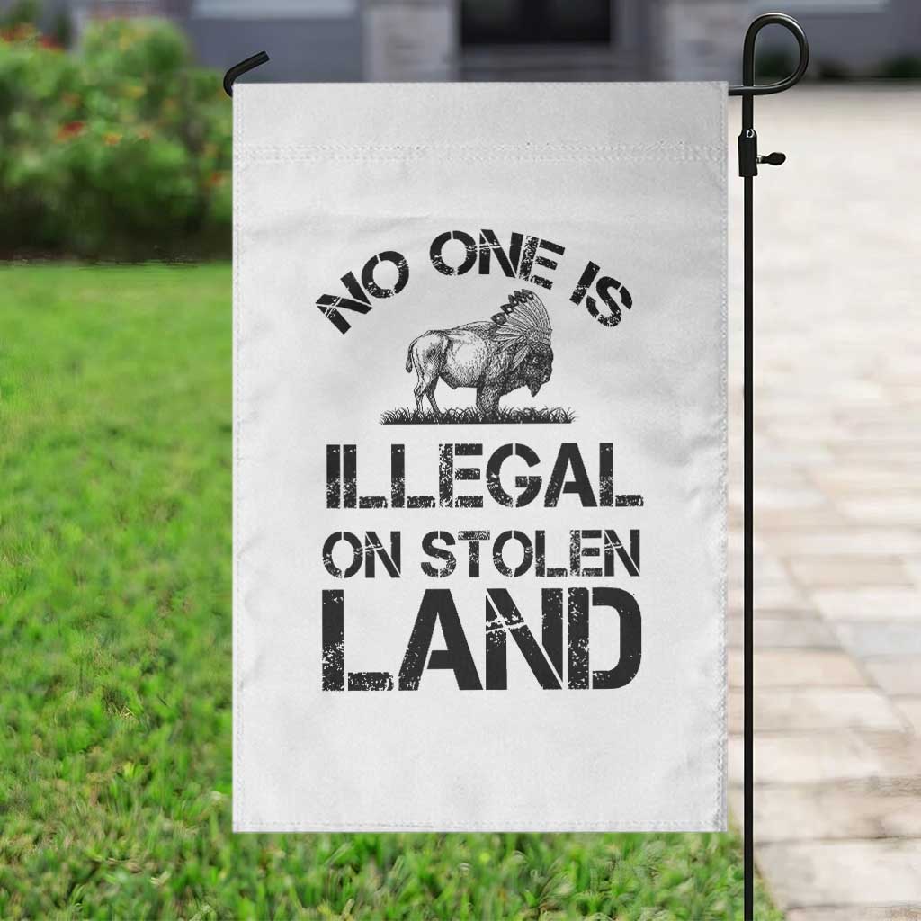 Native American Buffalo Graphic Garden Flag No One Is Illegal On Stolen Land