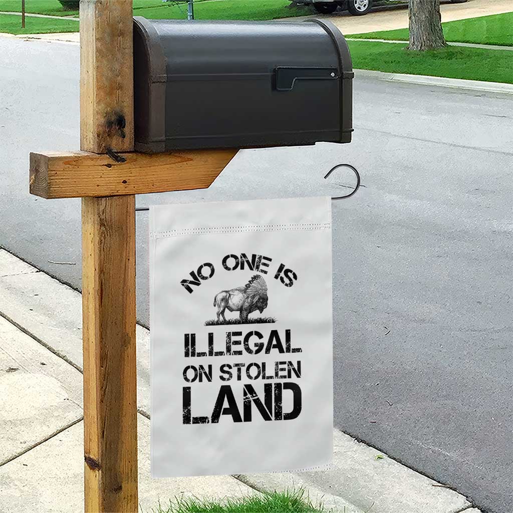 Native American Buffalo Graphic Garden Flag No One Is Illegal On Stolen Land