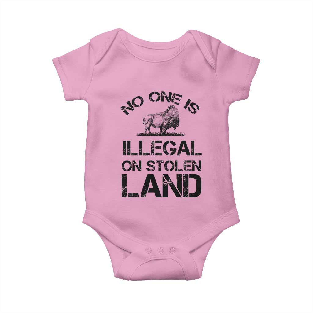 Native American Buffalo Graphic Baby Onesie No One Is Illegal On Stolen Land