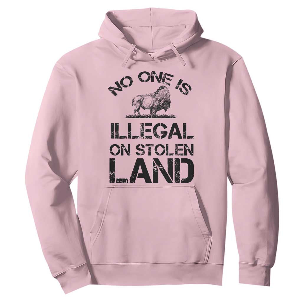 Native American Buffalo Graphic Hoodie No One Is Illegal On Stolen Land