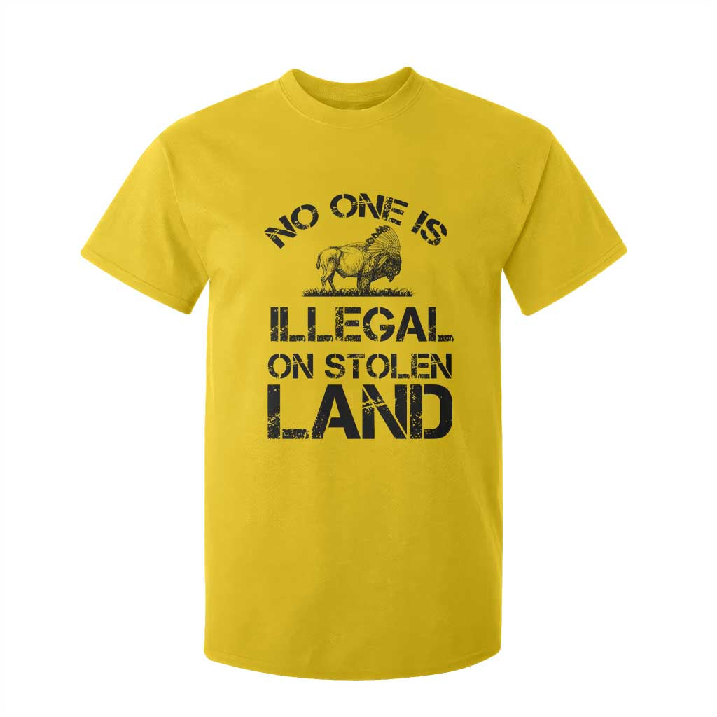 Native American Buffalo Graphic T Shirt For Kid No One Is Illegal On Stolen Land