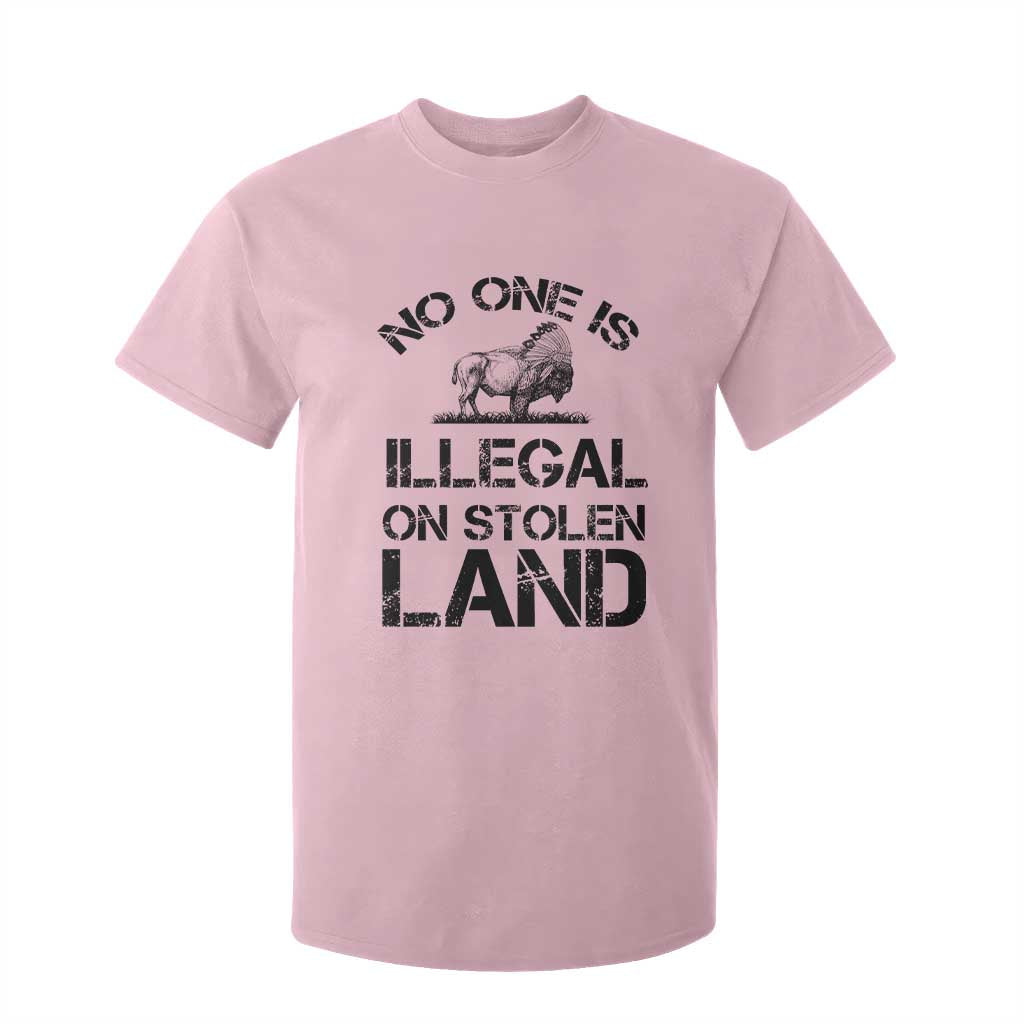 Native American Buffalo Graphic T Shirt For Kid No One Is Illegal On Stolen Land