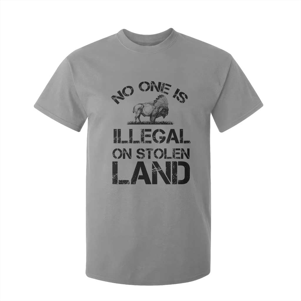 Native American Buffalo Graphic T Shirt For Kid No One Is Illegal On Stolen Land