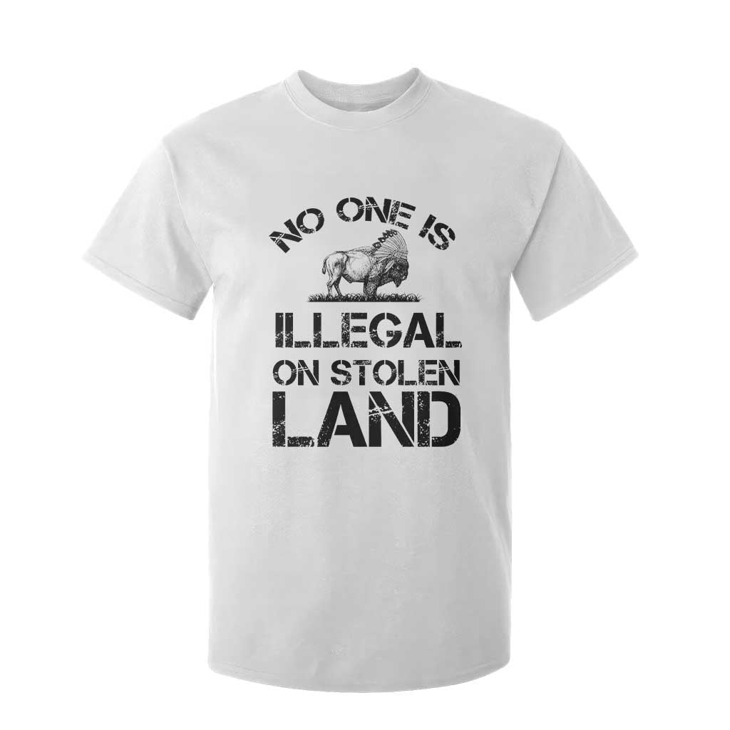 Native American Buffalo Graphic T Shirt For Kid No One Is Illegal On Stolen Land