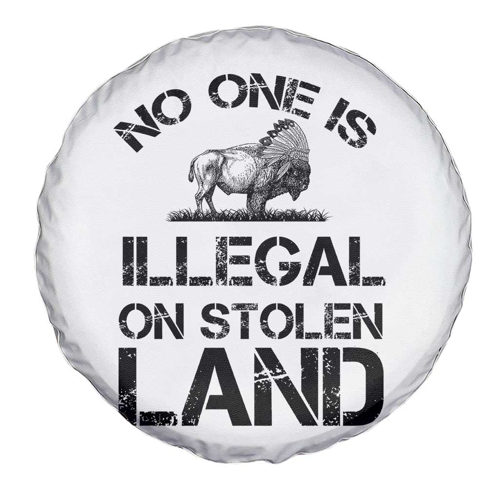 Native American Buffalo Graphic Spare Tire Cover No One Is Illegal On Stolen Land