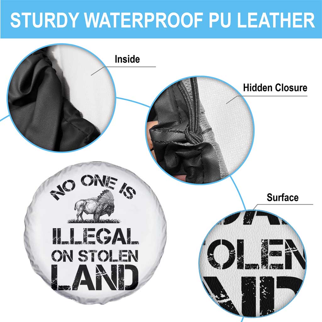 Native American Buffalo Graphic Spare Tire Cover No One Is Illegal On Stolen Land