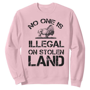 Native American Buffalo Graphic Sweatshirt No One Is Illegal On Stolen Land