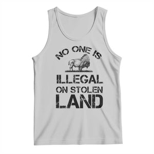 Native American Buffalo Graphic Tank Top No One Is Illegal On Stolen Land