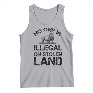 Native American Buffalo Graphic Tank Top No One Is Illegal On Stolen Land