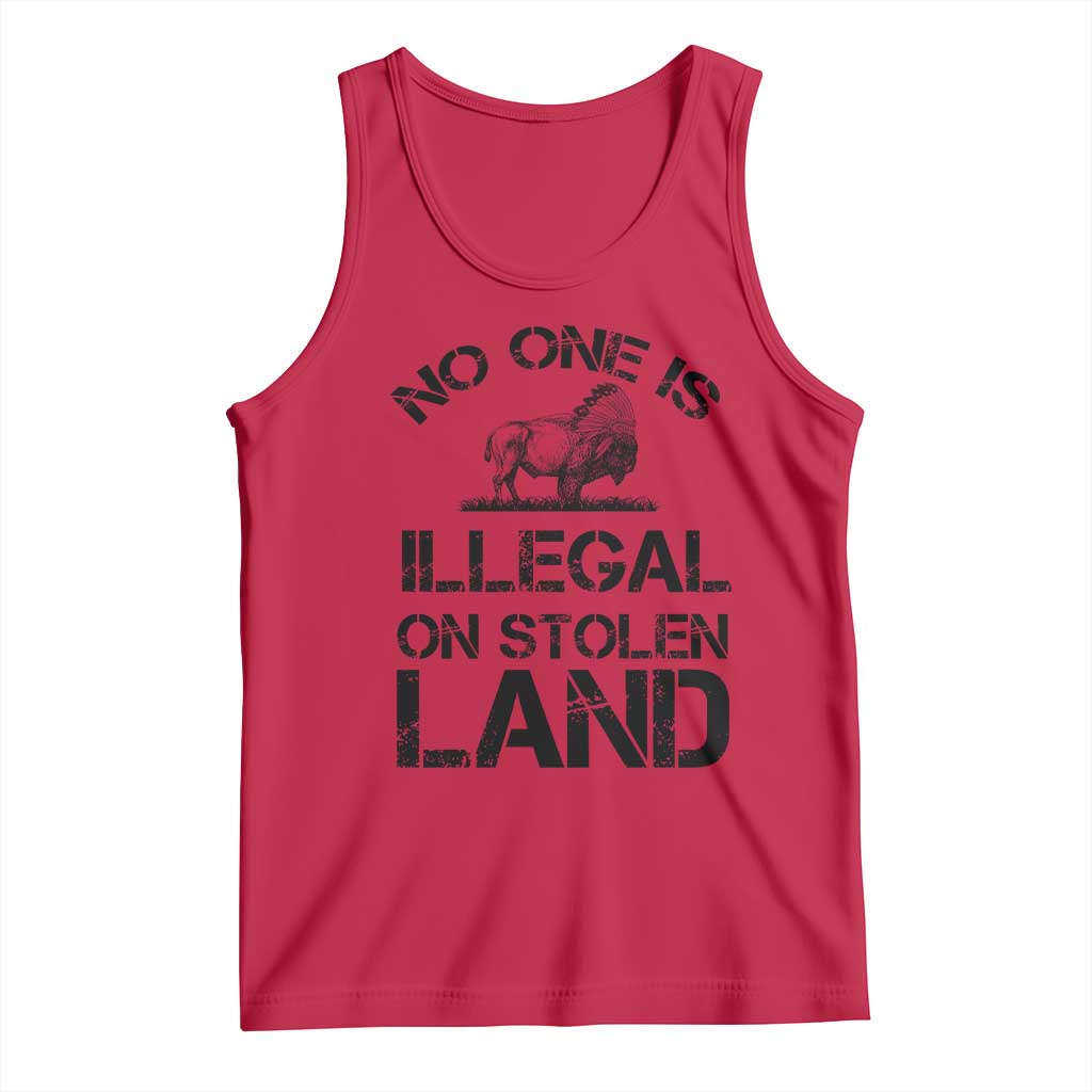 Native American Buffalo Graphic Tank Top No One Is Illegal On Stolen Land