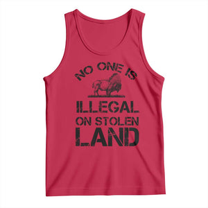 Native American Buffalo Graphic Tank Top No One Is Illegal On Stolen Land