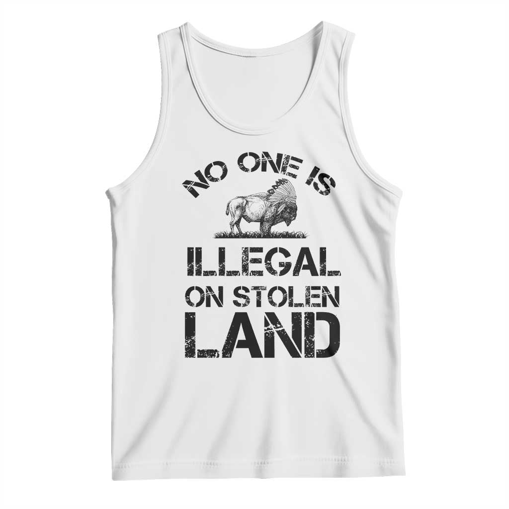 Native American Buffalo Graphic Tank Top No One Is Illegal On Stolen Land