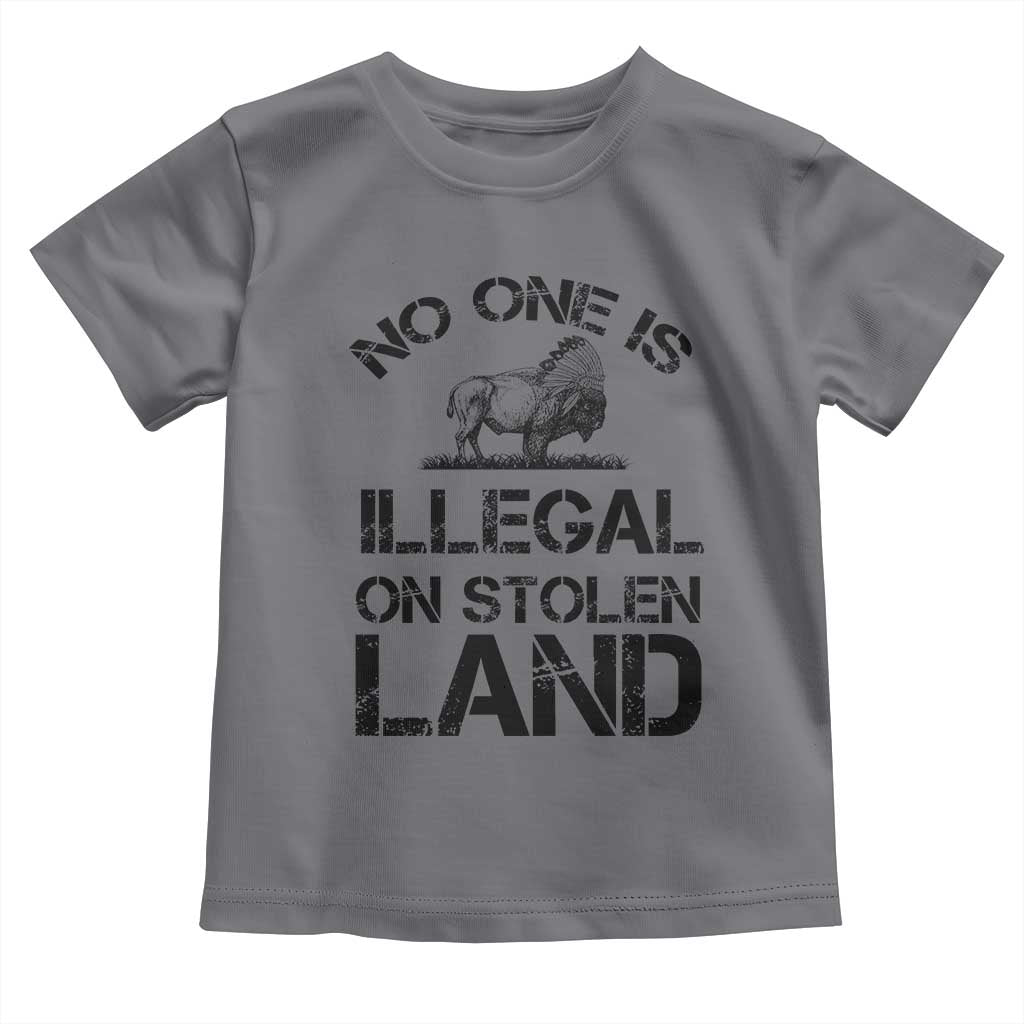 Native American Buffalo Graphic Toddler T Shirt No One Is Illegal On Stolen Land
