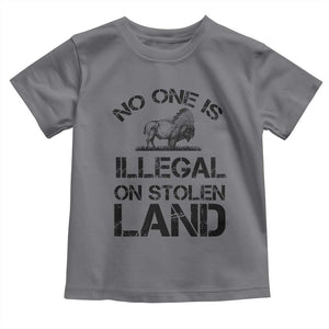 Native American Buffalo Graphic Toddler T Shirt No One Is Illegal On Stolen Land
