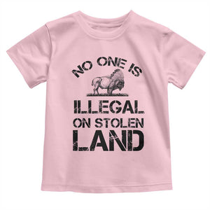 Native American Buffalo Graphic Toddler T Shirt No One Is Illegal On Stolen Land