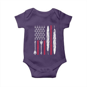 Vintage Native American Flag Baby Onesie Dreamcatcher And Feather Graphic