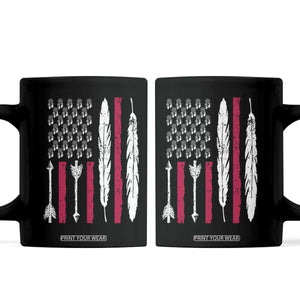 Vintage Native American Flag Coffee Mug Dreamcatcher And Feather Graphic