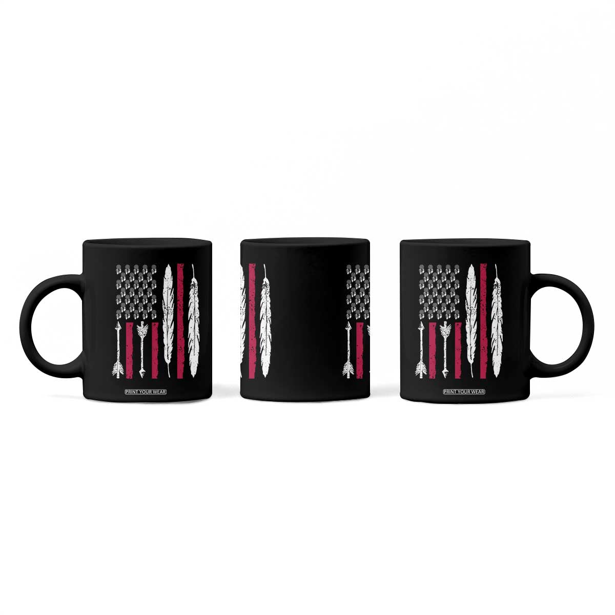 Vintage Native American Flag Coffee Mug Dreamcatcher And Feather Graphic
