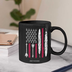 Vintage Native American Flag Coffee Mug Dreamcatcher And Feather Graphic