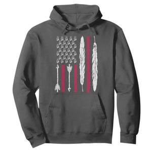 Vintage Native American Flag Hoodie Dreamcatcher And Feather Graphic