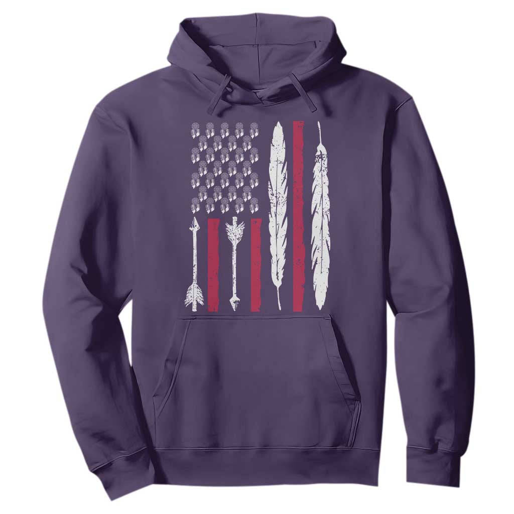 Vintage Native American Flag Hoodie Dreamcatcher And Feather Graphic