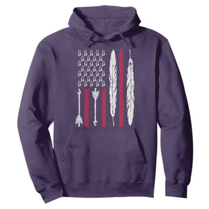 Vintage Native American Flag Hoodie Dreamcatcher And Feather Graphic