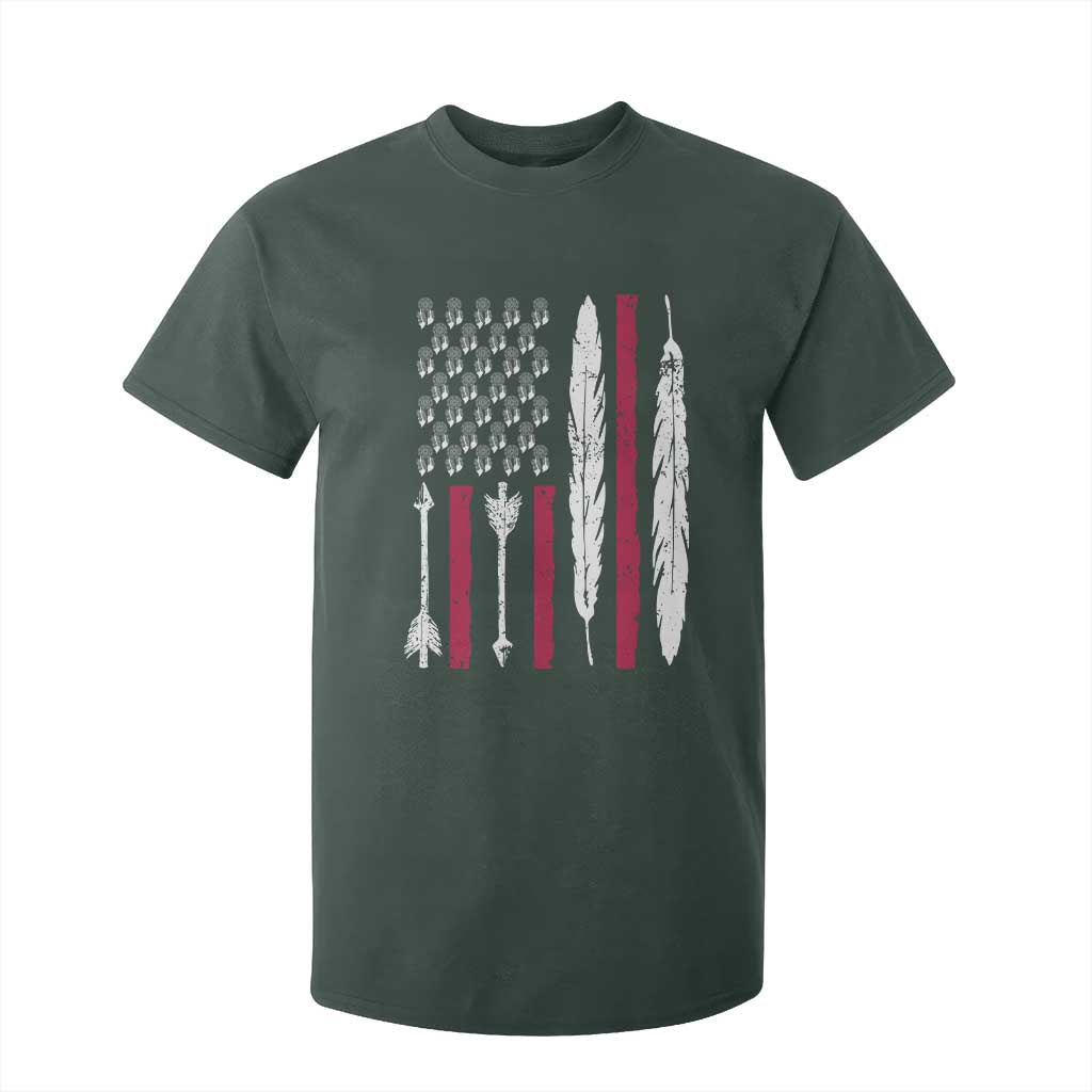 Vintage Native American Flag T Shirt For Kid Dreamcatcher And Feather Graphic