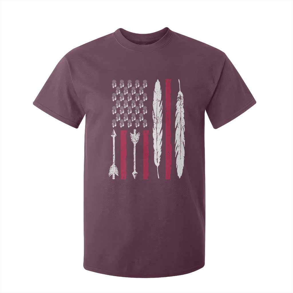 Vintage Native American Flag T Shirt For Kid Dreamcatcher And Feather Graphic