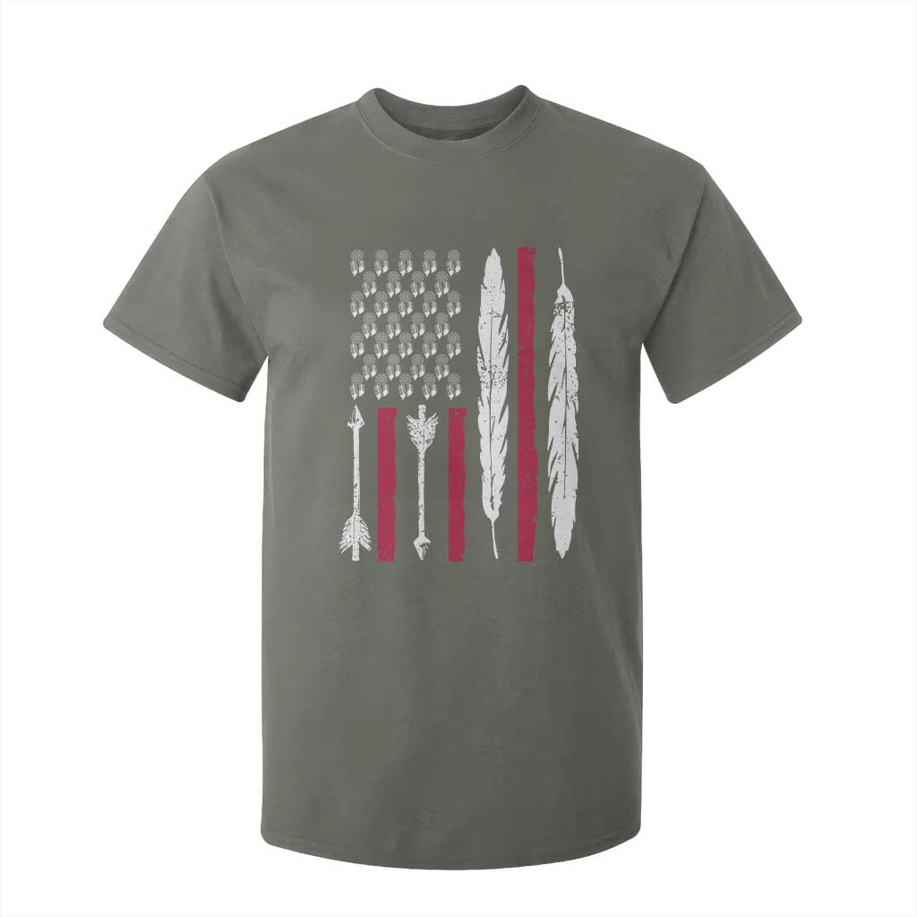 Vintage Native American Flag T Shirt For Kid Dreamcatcher And Feather Graphic