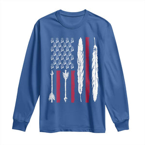 Vintage Native American Flag Long Sleeve Shirt Dreamcatcher And Feather Graphic
