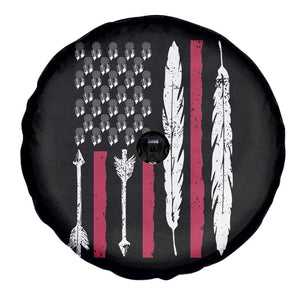 Vintage Native American Flag Spare Tire Cover Dreamcatcher And Feather Graphic