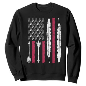 Vintage Native American Flag Sweatshirt Dreamcatcher And Feather Graphic