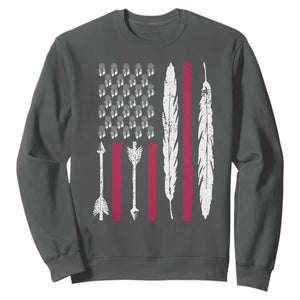 Vintage Native American Flag Sweatshirt Dreamcatcher And Feather Graphic